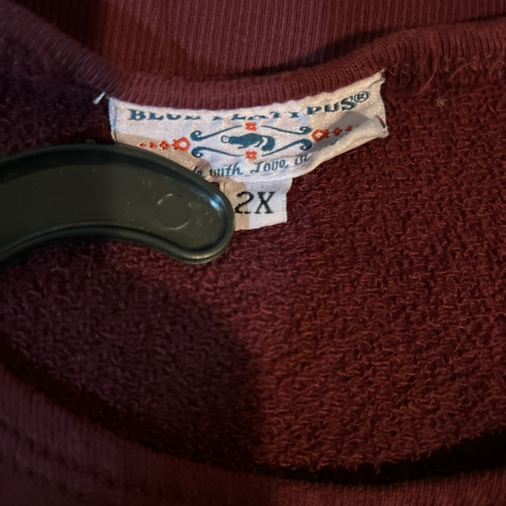 Burgundy Holiday Sweatshirt with Festive Retro Design - Picture 3 of 6